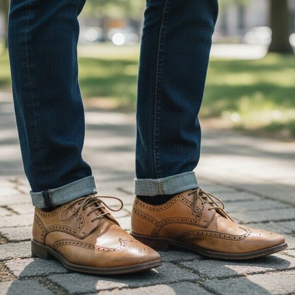 Cole Haan Wingtip Giraldo Derby Brogue Shoe British Tan 9M Leather Goodyear Sole main image 10